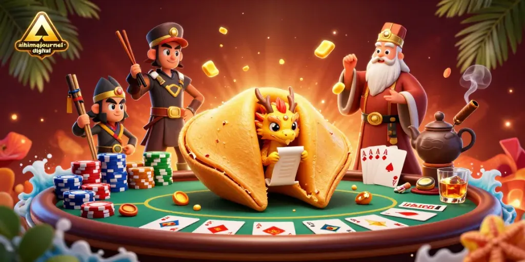 Engage in high-stakes gambling with ahimajournal-digital's vibrant 3D casino illustration.