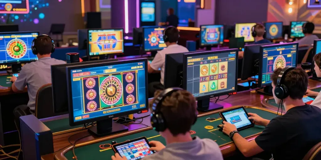 Dynamic online gaming experience at debet.com with vibrant visuals and engaging players.