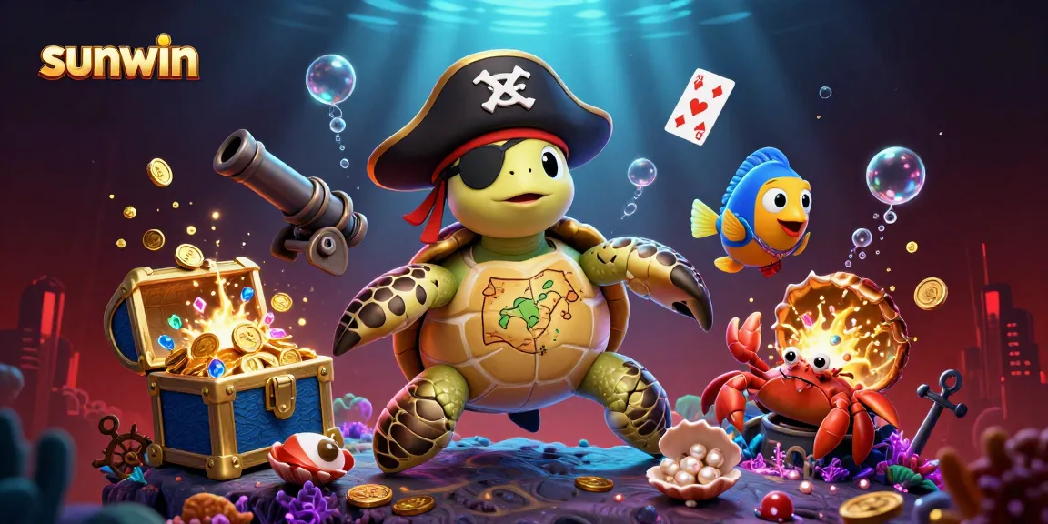 Experience thrilling wins at sunwin with vibrant underwater casino imagery filled with treasure and game elements.